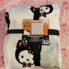 Hello Kitty Halloween Black Cat Full Queen Throw Blanket 90x90 Sanrio