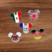 5 Large Mickey Flag Head Disney Parks Trading Pins, Plus 2 Bonus Pins