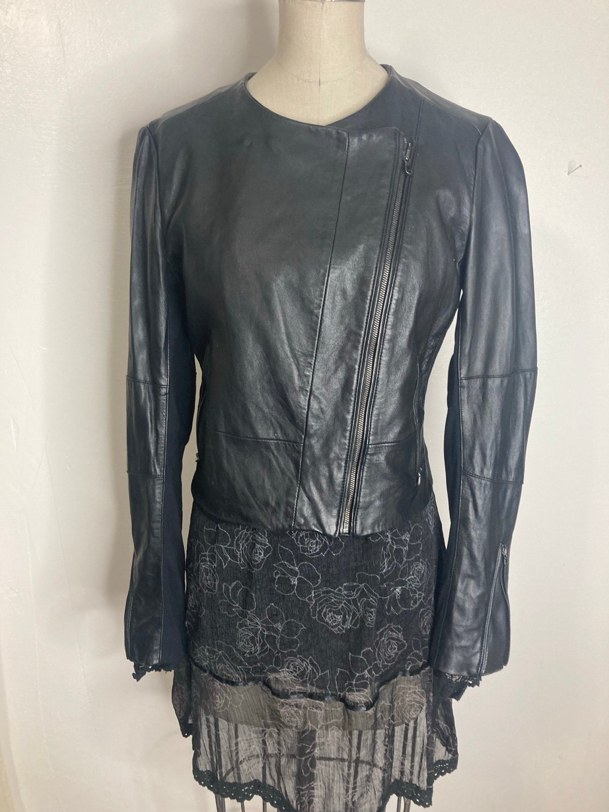 Black lamb leather jacket j brand