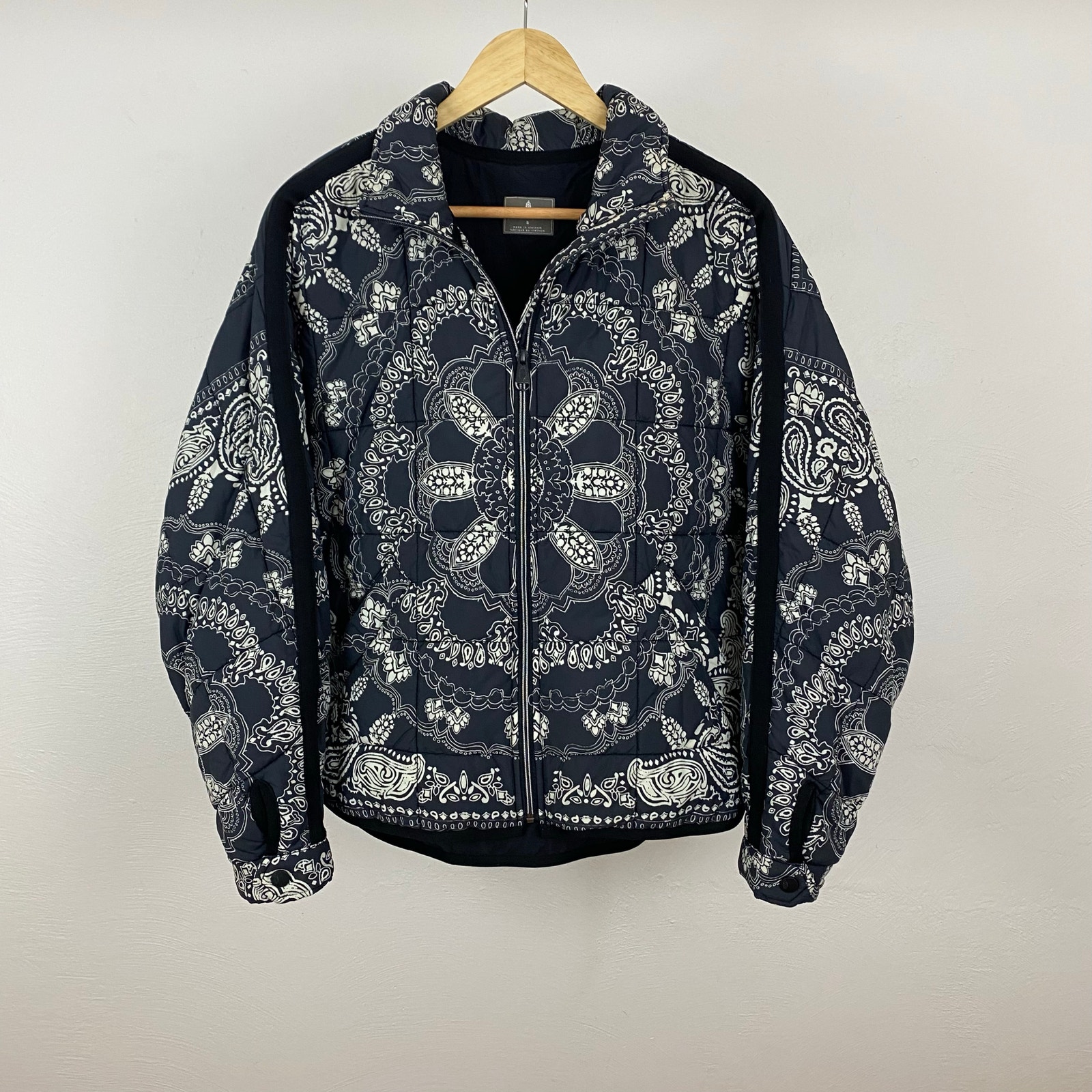 FP Movement Free People Printed Pippa Packable Puffer Jacket - Black Bandana - S