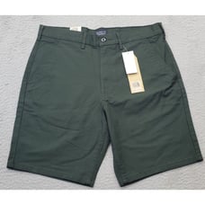 Levi's Straight Chino Shorts Mens Size 34 Green Slash Pockets Low Waist Comfort