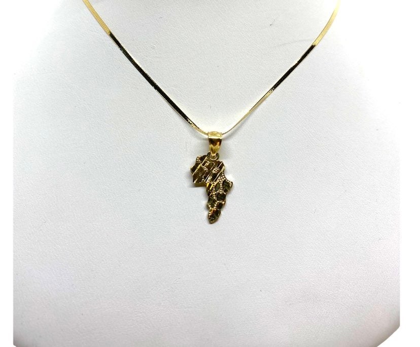 10K Gold Herringbone Nugget Necklace