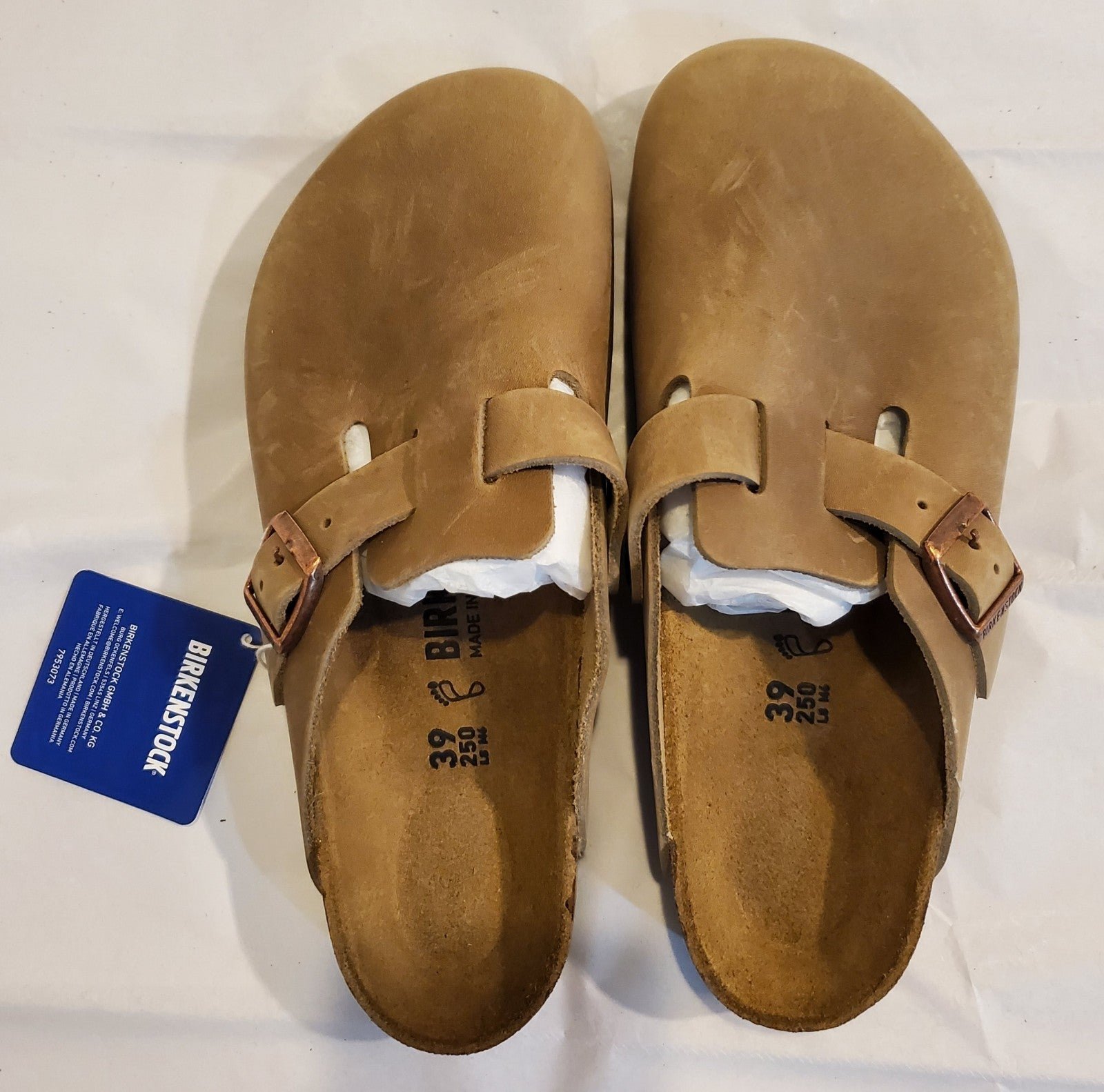 Birkenstock boston bs color tobacco brown waxy leather regular wide