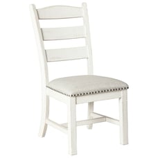 Valebeck Dining Side Chair - Beige & White Linen (Set of 2)
