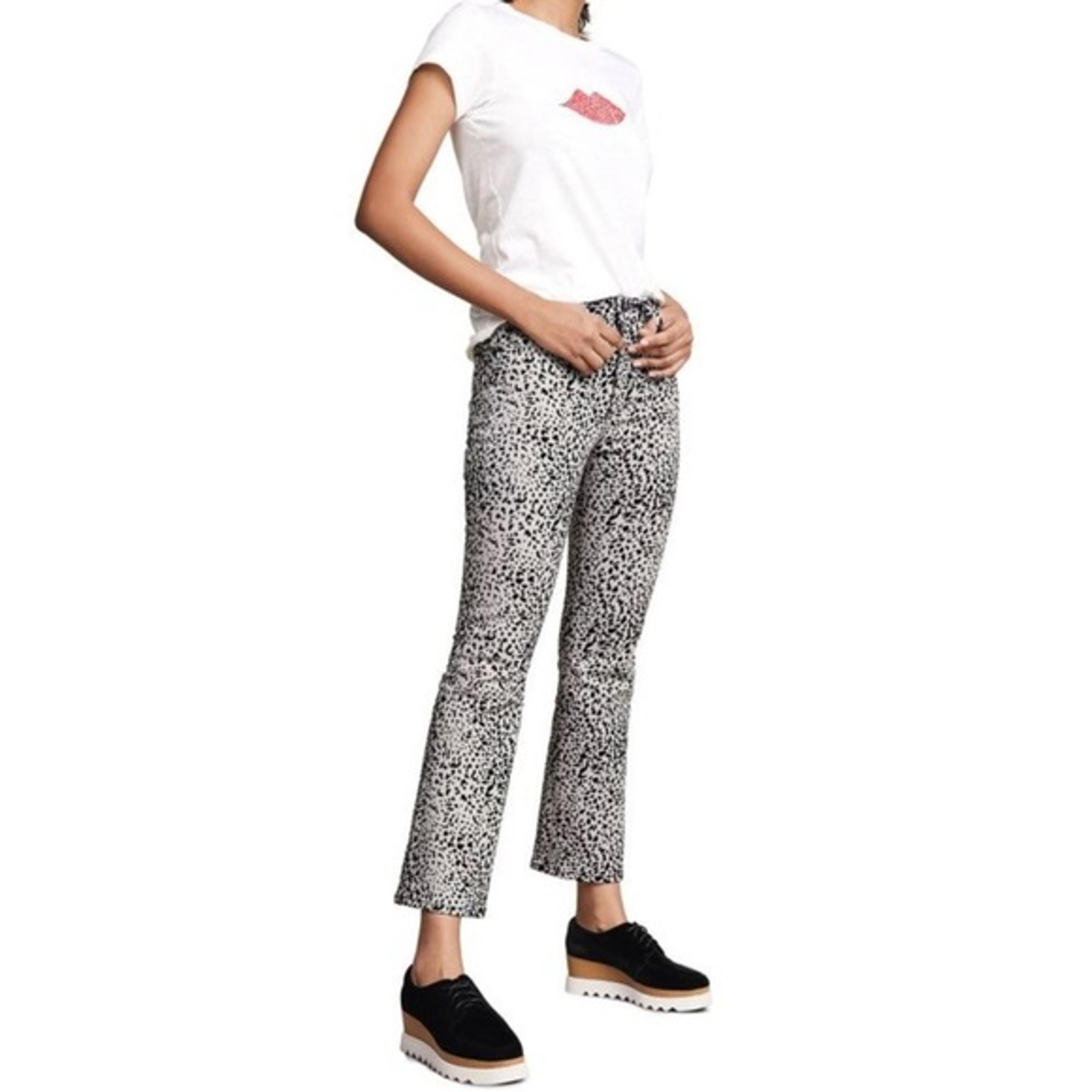 Rag & Bone Hana Cropped Flare Jeans Grey Cheetah Size 23 New without Tag