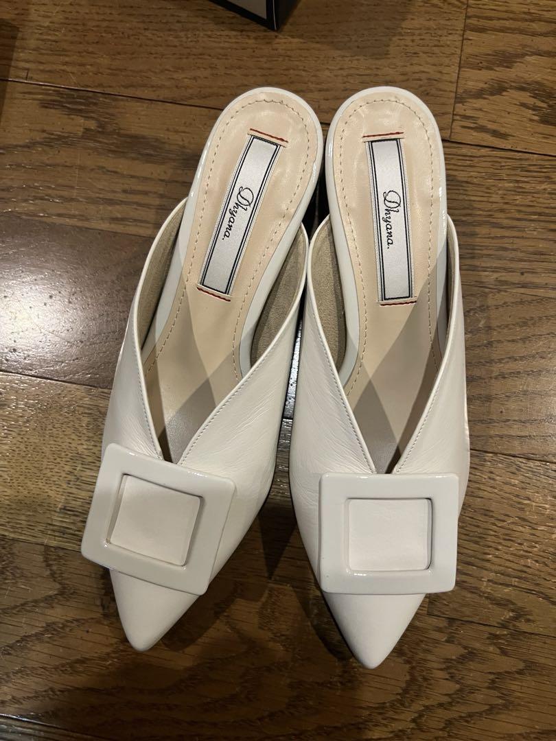 【Beautiful Item】Dhyana White Pointed Toe Mule