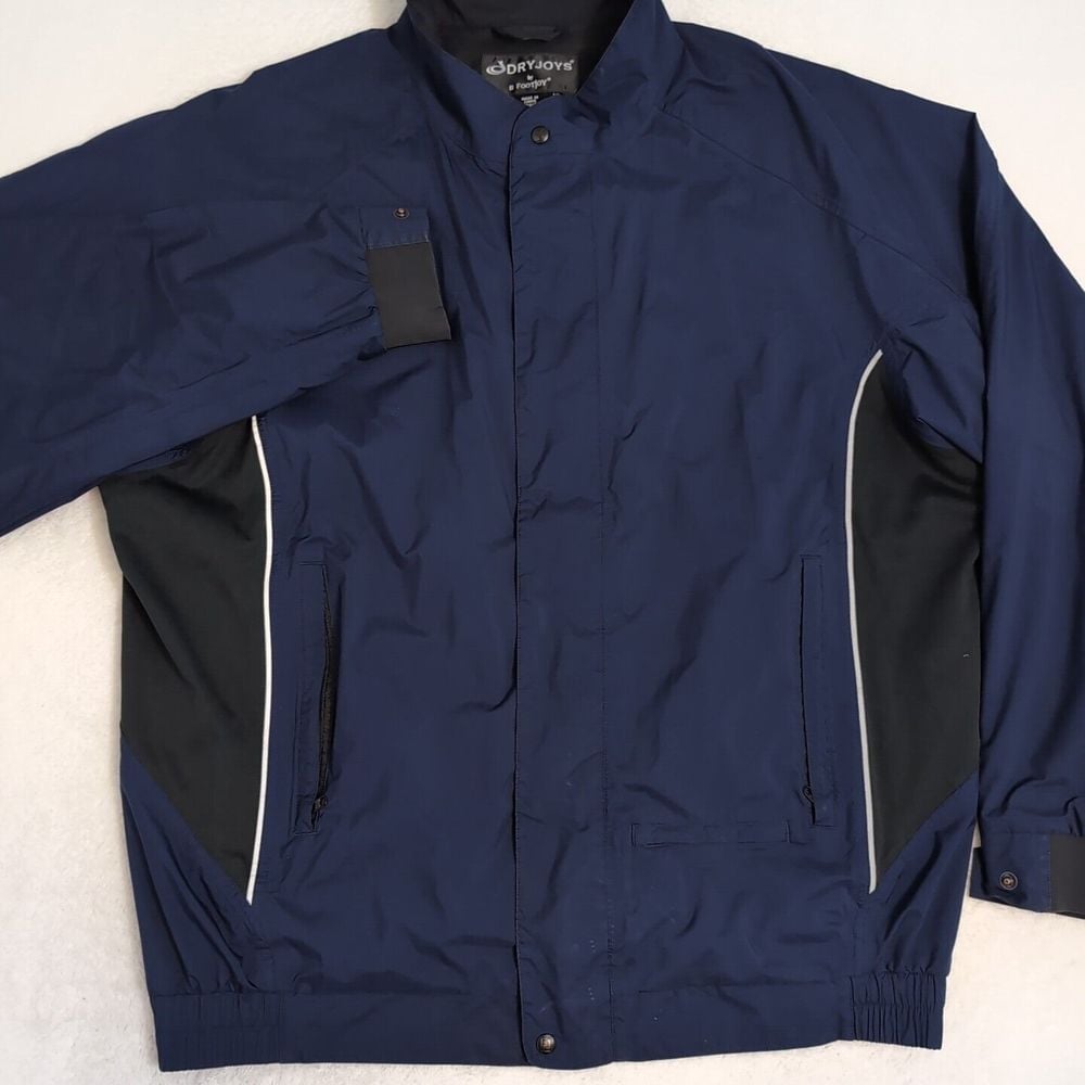 Dryjoys By Footjoy Full Zip Waterproof Golf Pullover Jacket Hidden Pocket Men XL