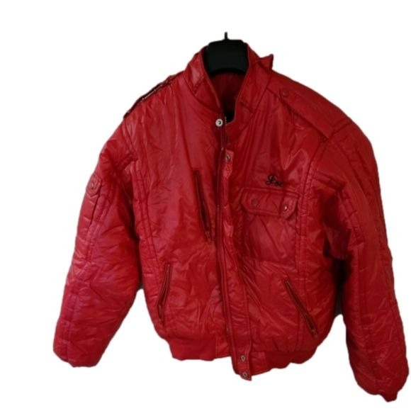Red Puffer Jacket - Upstream Racing Jacket- Waconia Hunt Club - L JOE