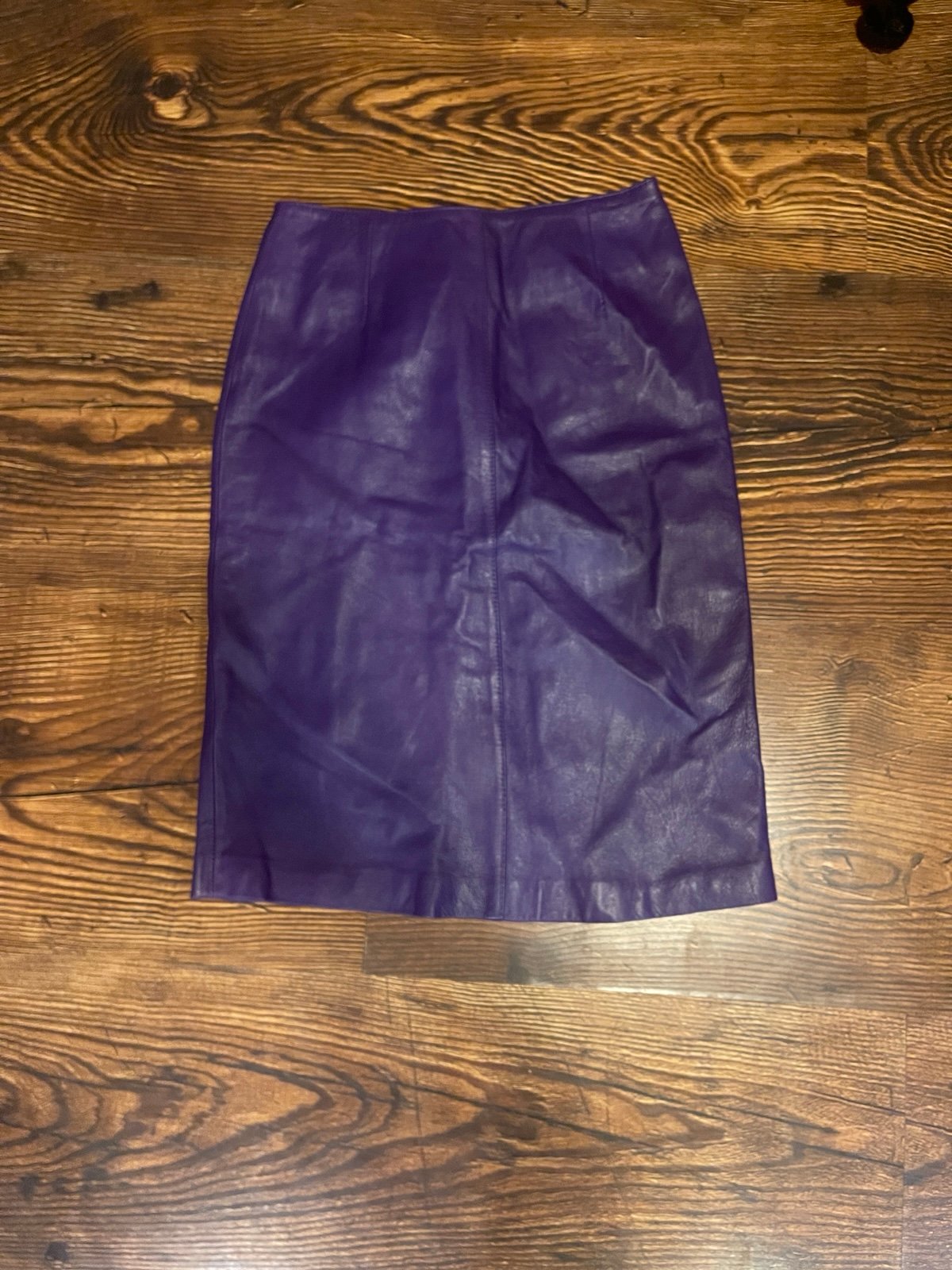 Genuine Leather Purple Skirt