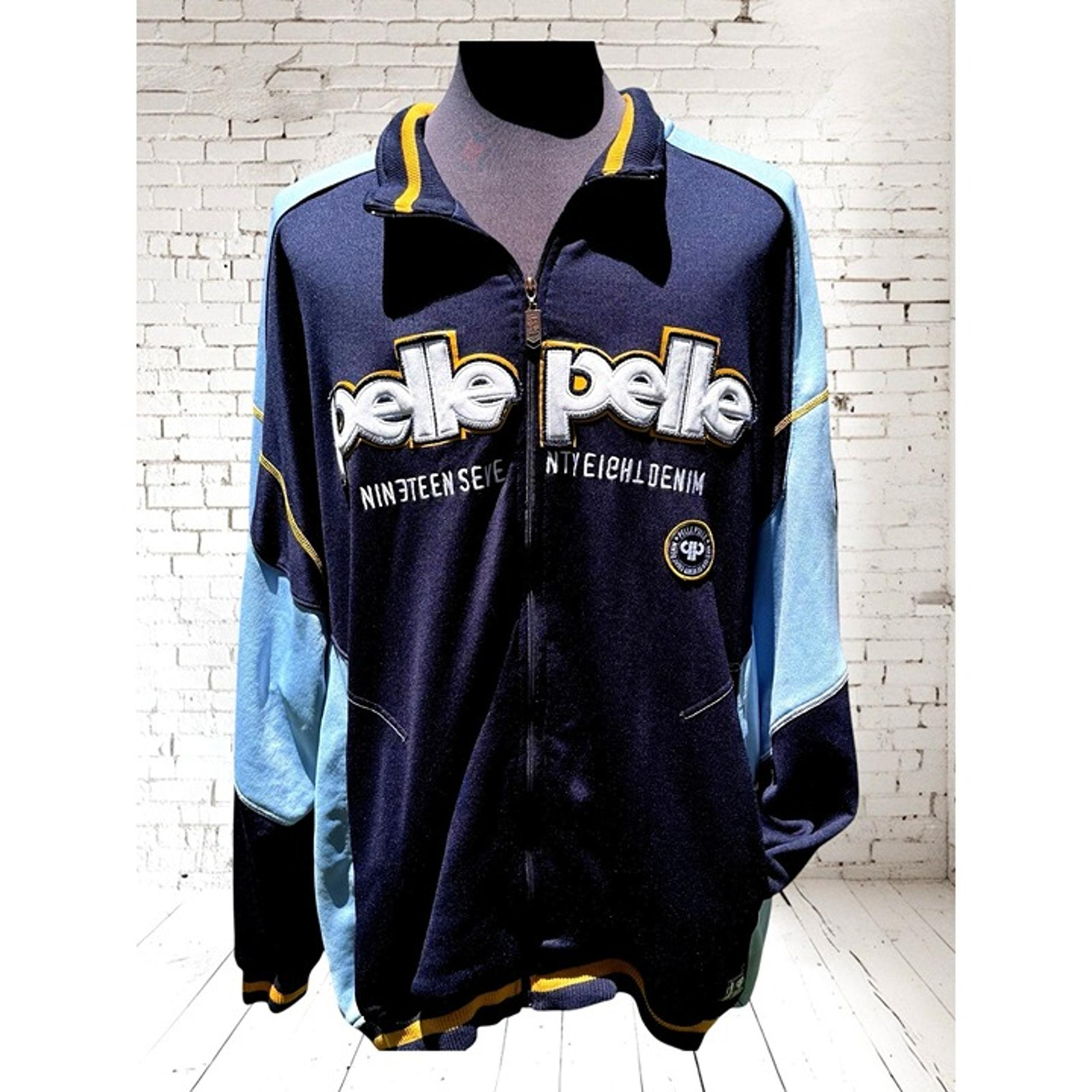 Vintage Pelle Pelle Polyester Jacket Navy Blue  Men's Sz 3XL 90's Rap