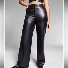 Jeannie Mai X INC Iman Faux-Leather Pants