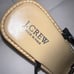 J. Crew Authentic Italian Double Stacked Wedges with Black Leather T-Straps