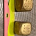 AS IS Old jumbo rounded brass fancy paperweight dice pair 100524@