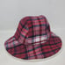 Vintage Tommy Hilfiger Hat Bucket Red Wool Tartain Plaid Retro Cap Designer Warm