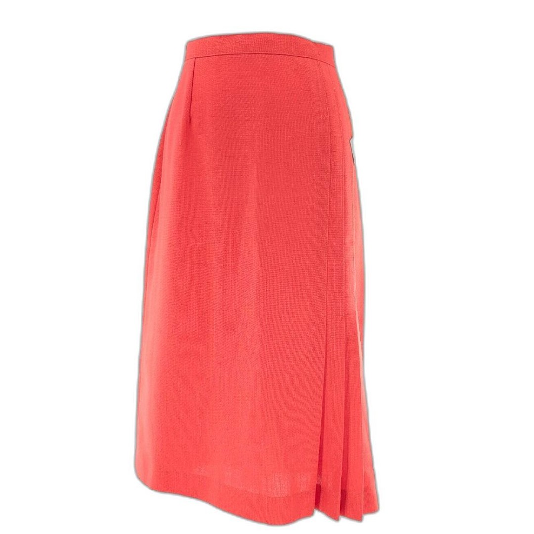 Prestige Of Boston Vintage Retro Mod Red Pleated A-Line Midi Skirt Size 18