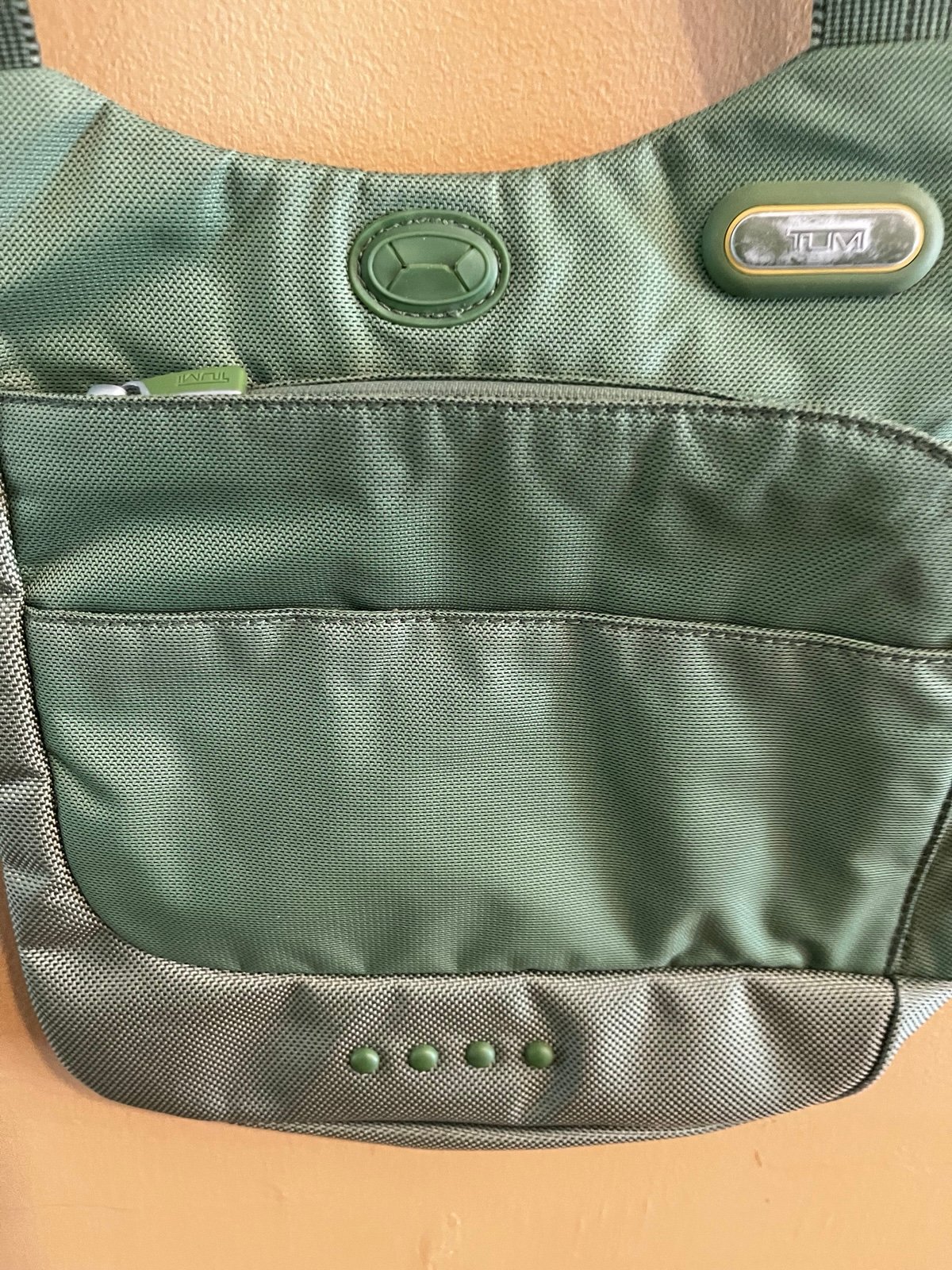Tumi nylon crossbody bag green