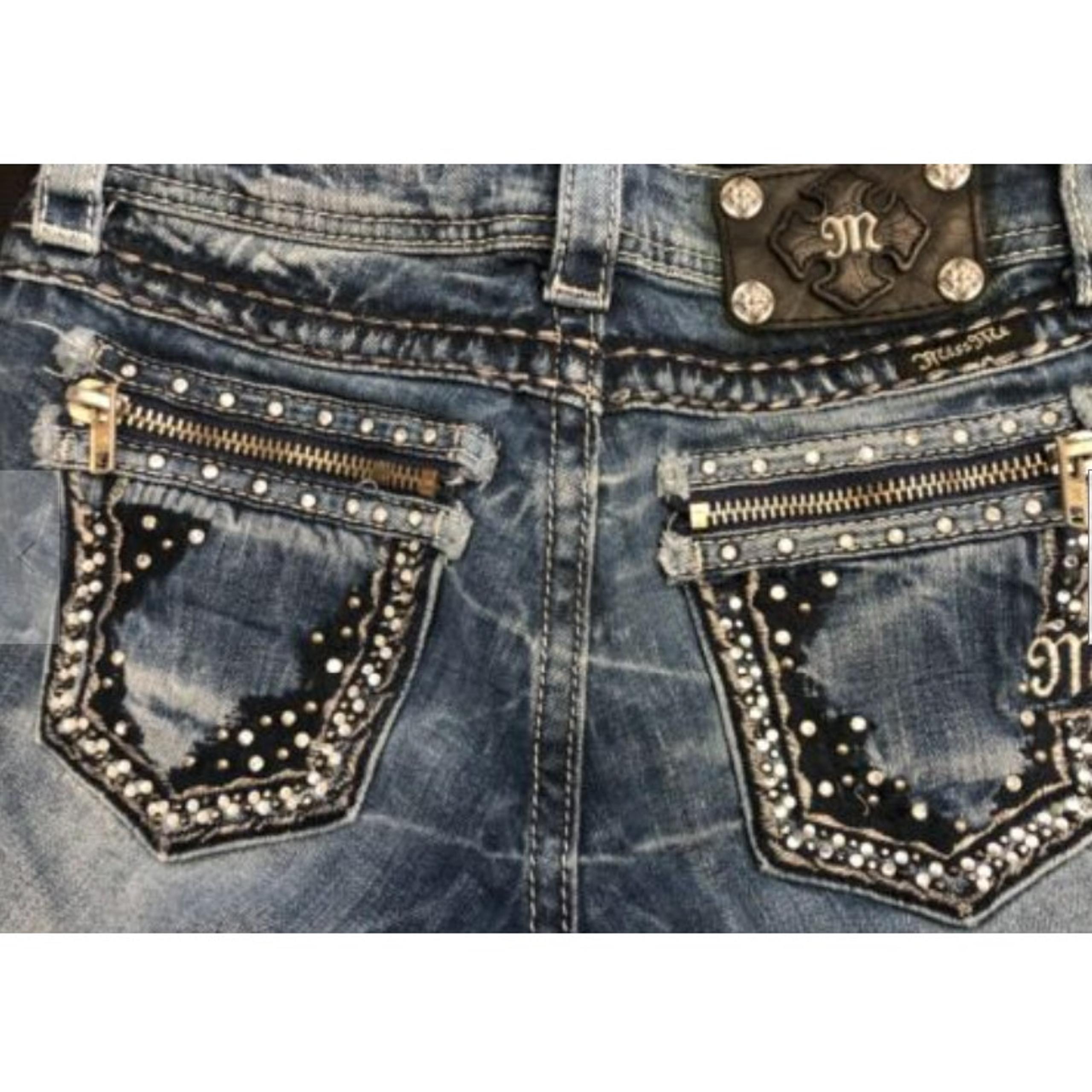 Miss Me Jeans Boot Cut back zipper pockets Size 27