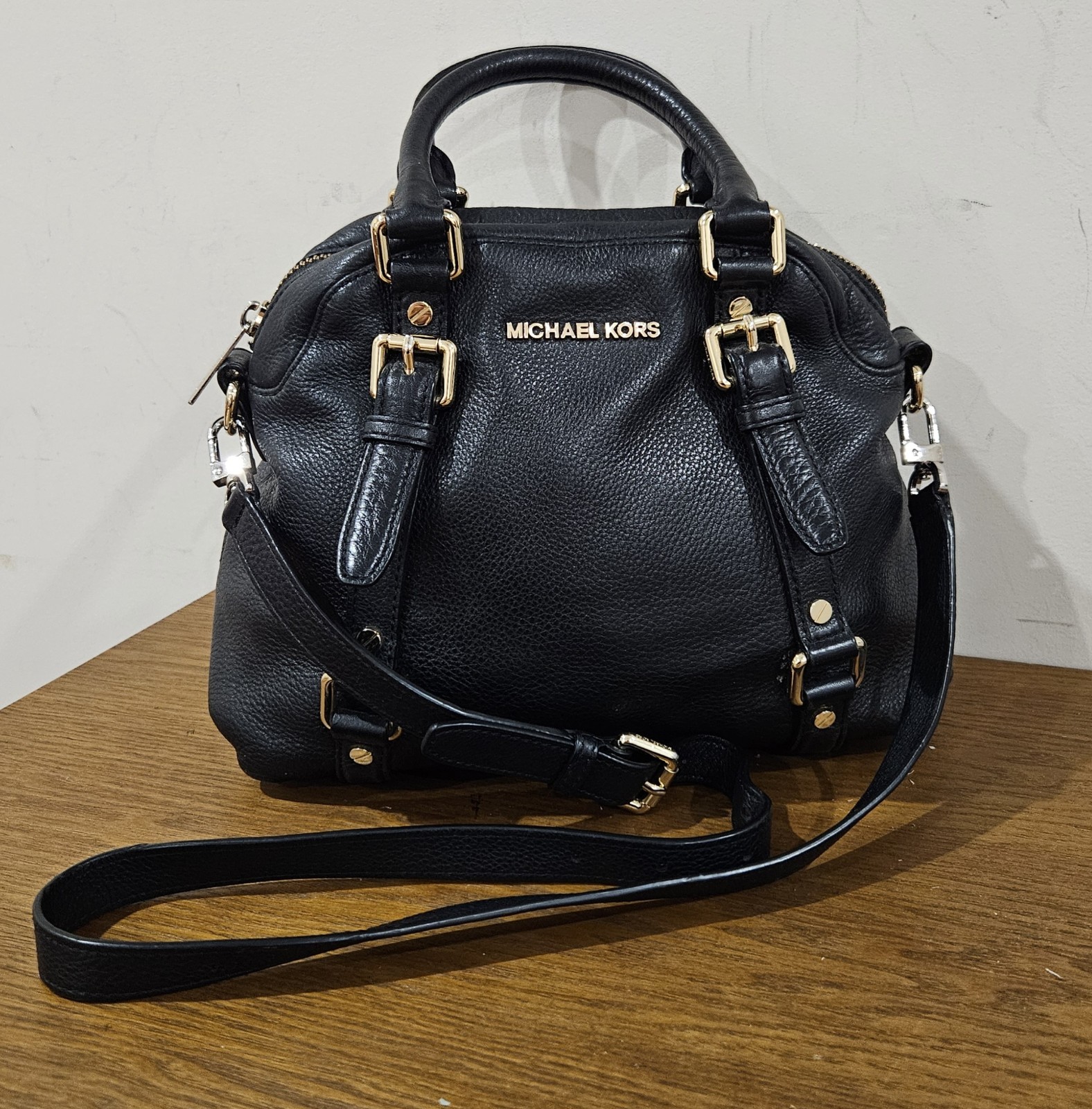 Michael Kors Black Pebbled Leather Crossbody/Shoulder/Satchel bag