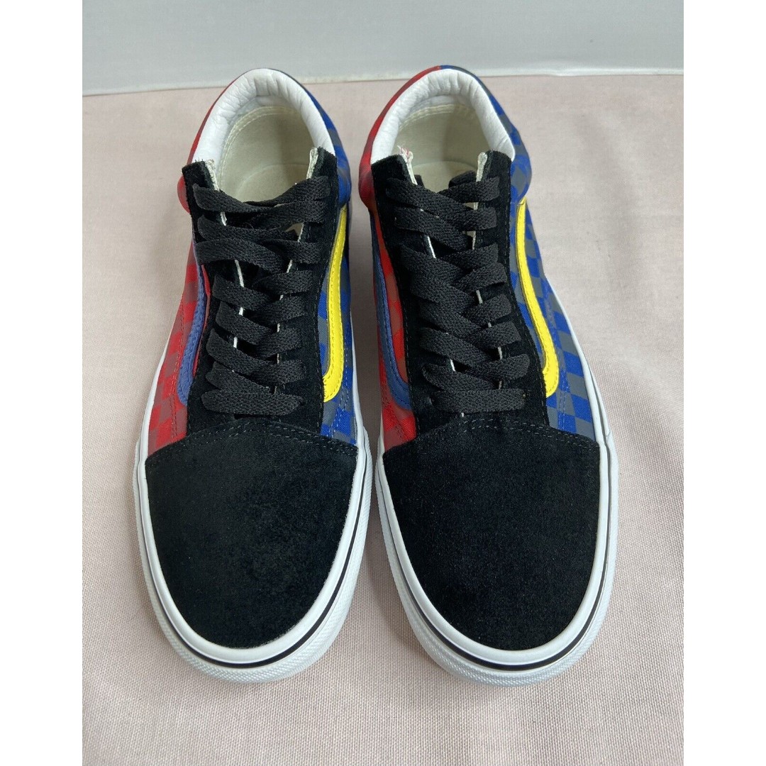 Vans Old Skool OTW Rally Red & Blue Checkerboard Skate Shoes 9.5