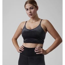 Athleta Elation V-Neck Velvet D-DD Crop- Black-Size M-NWT