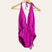 Seafolly Magenta Deep V One Piece Malliot Swimsuit Size 12