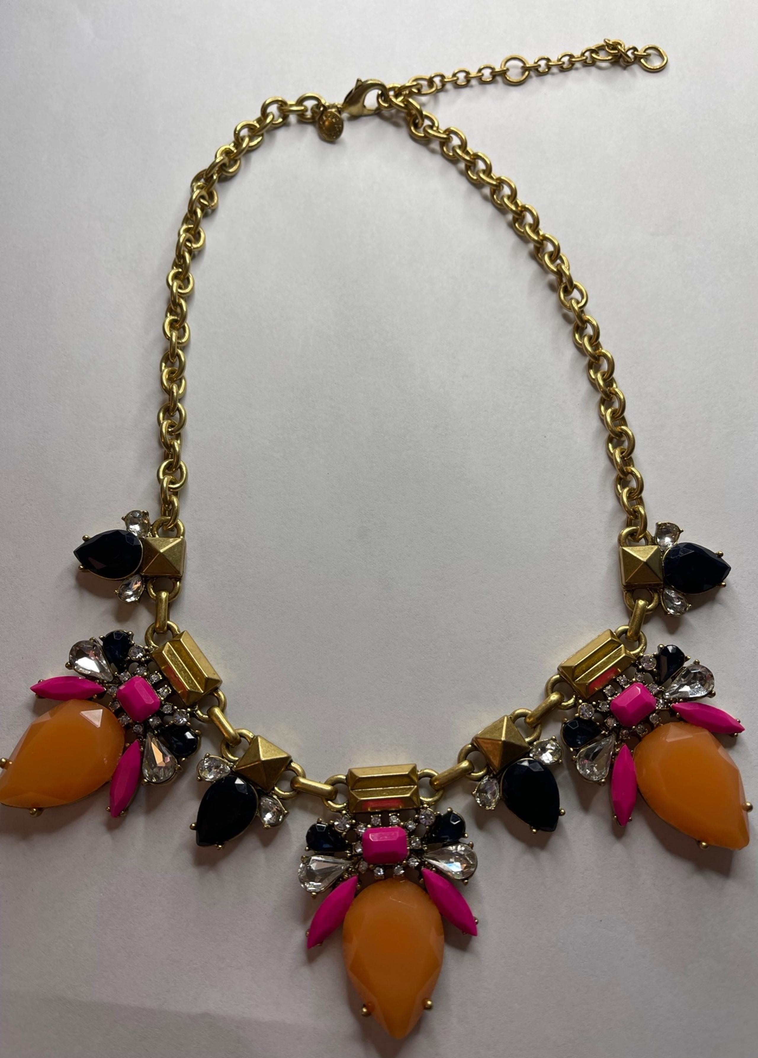 J.CREW ORANGE AND PINK NECKLACE WOMENS