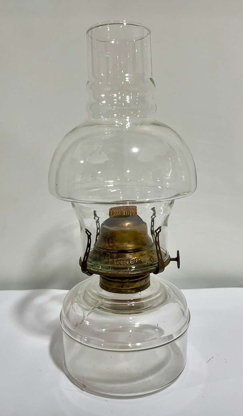 Antique Banner Oil Lamp