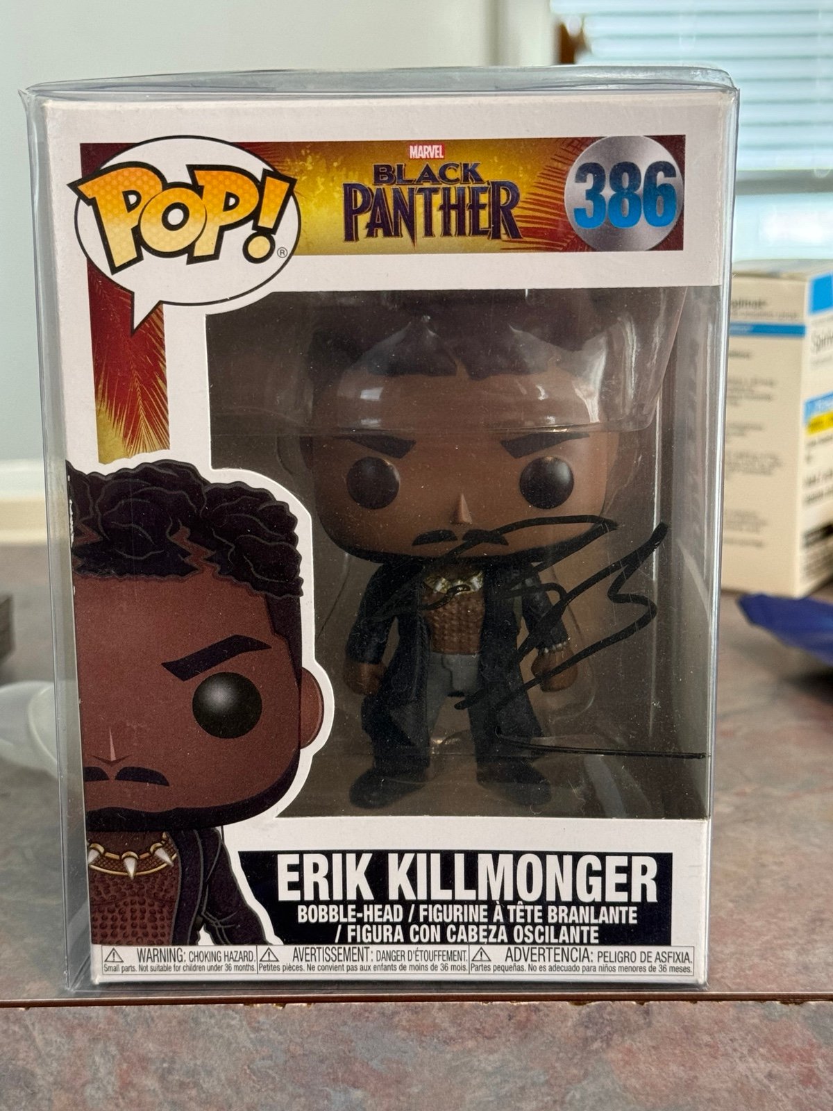 Signed Erik Killmonger Michael B Jordan Funko Pop 386