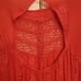 Free People Coral Pink Mini Boho Lacy Tunic Short Dress Flowy Sleeves Size S