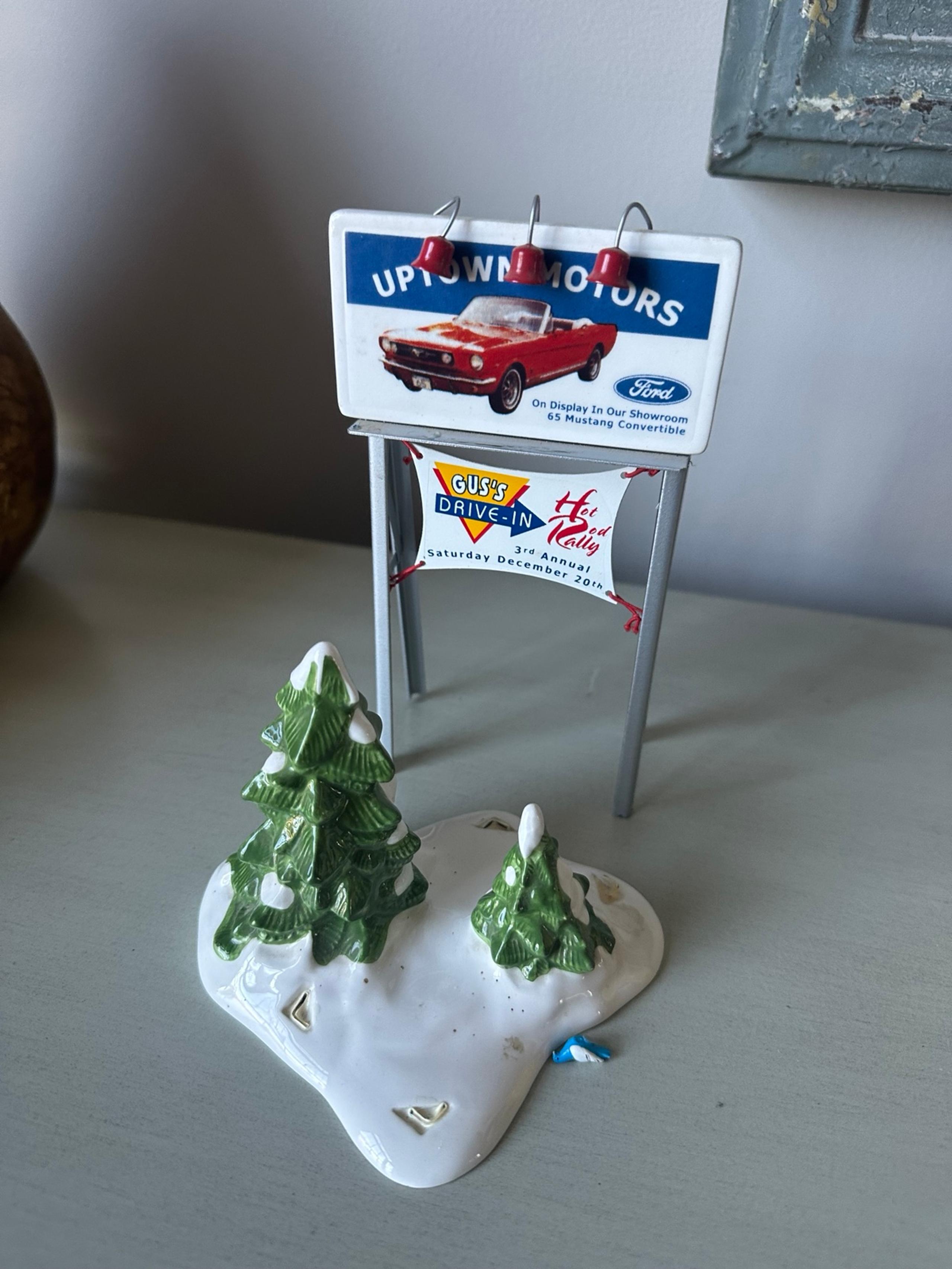 Department 56 ford mustang billboard  village accessory christmas