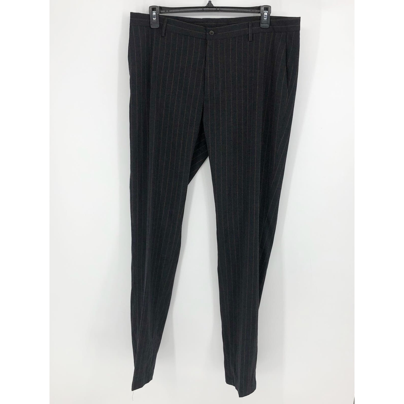 SOUL OF LONDON Slim Fit Trouser Dress Pants 40x34 Grey Tan Pinstripe NWOT
