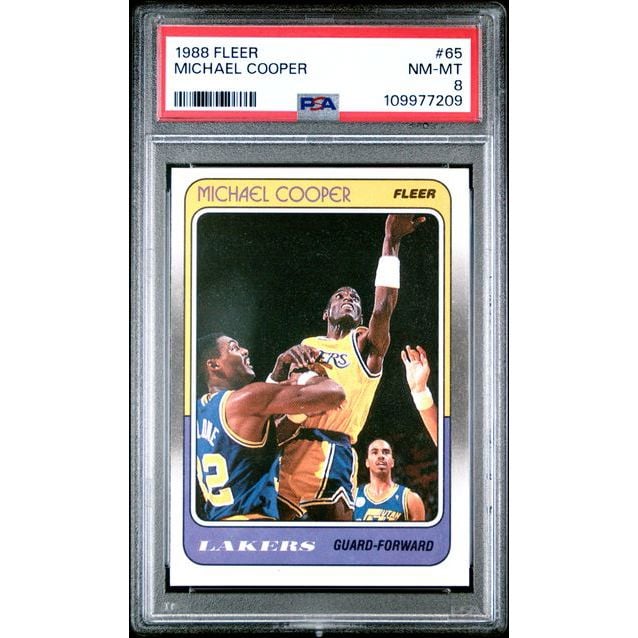 Graded 1988 Fleer Michael Cooper #65 Card PSA 8 NM-MT