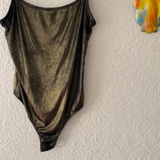 American Apparel gold strap Bodysuit