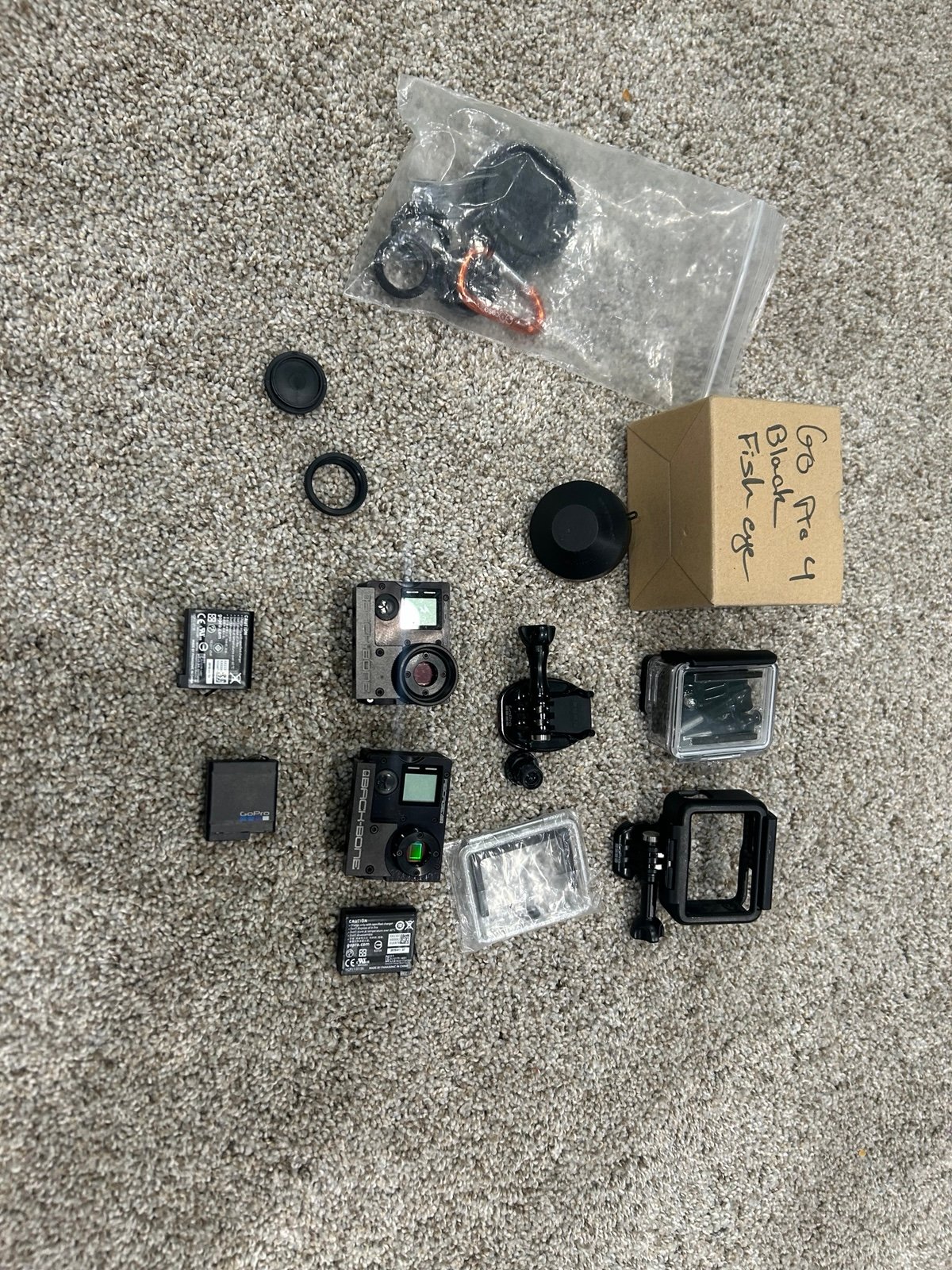 Go Pro Hero 4 Bundle - 2 GoPros Hero 4, 2 Fish Eye, Blackbone installed, lens f