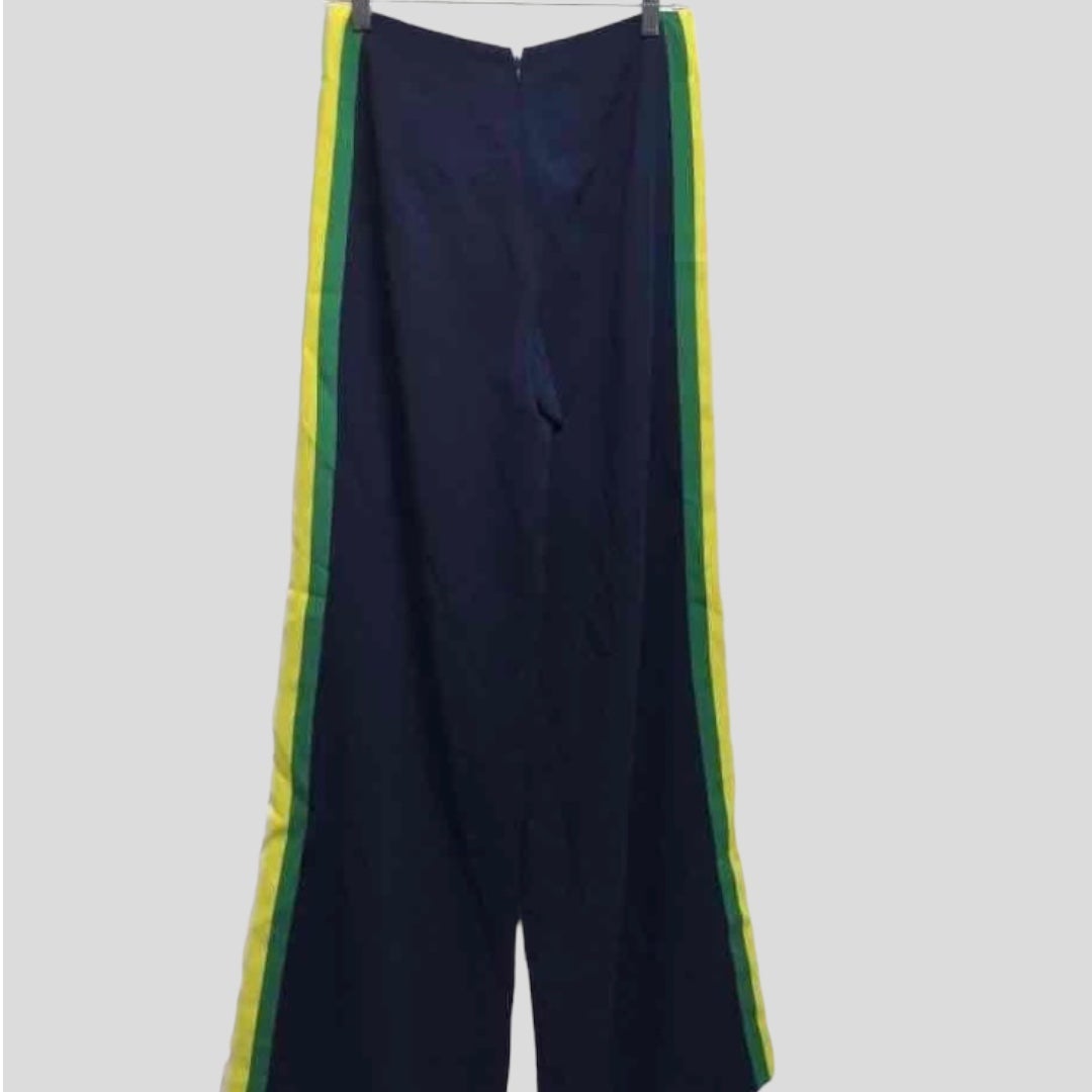 Ralph Lauren Purple Label Daria Wide-Leg Crepe Cady Pants w/ Side Stripes