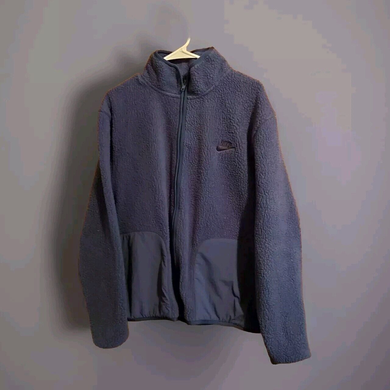 Nike Club Fleece Sherpa Winterized Full Zip Blue Jacket FB8386-410 Men's Size S