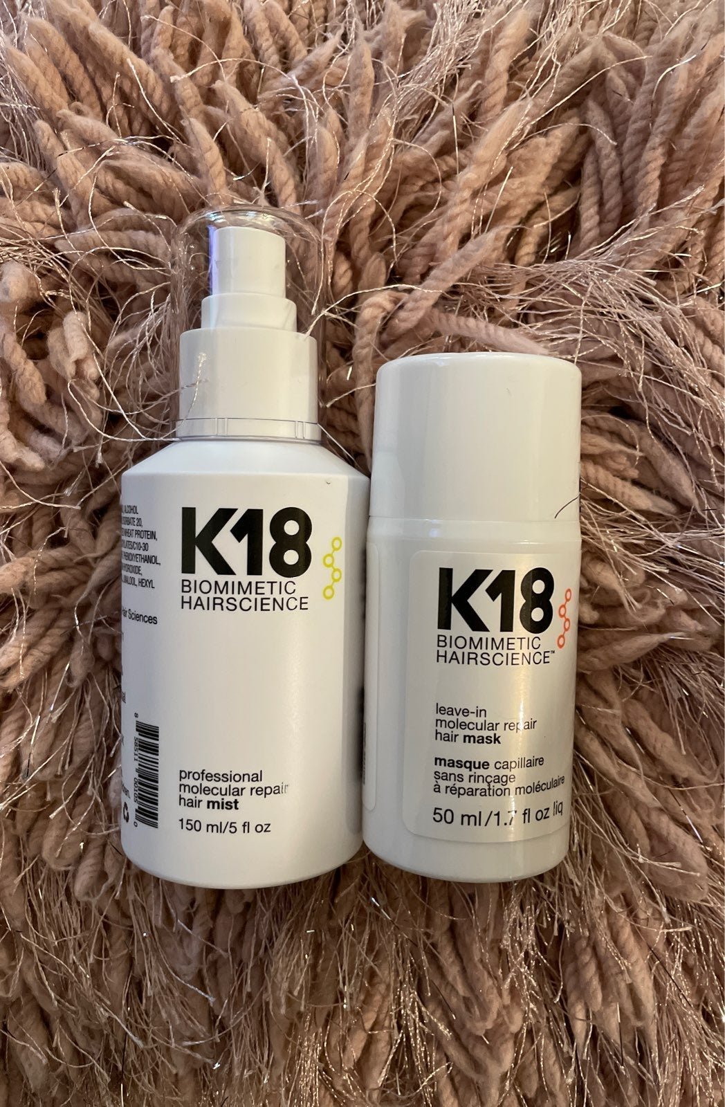 K18 Molecular repair mist + leave in mas