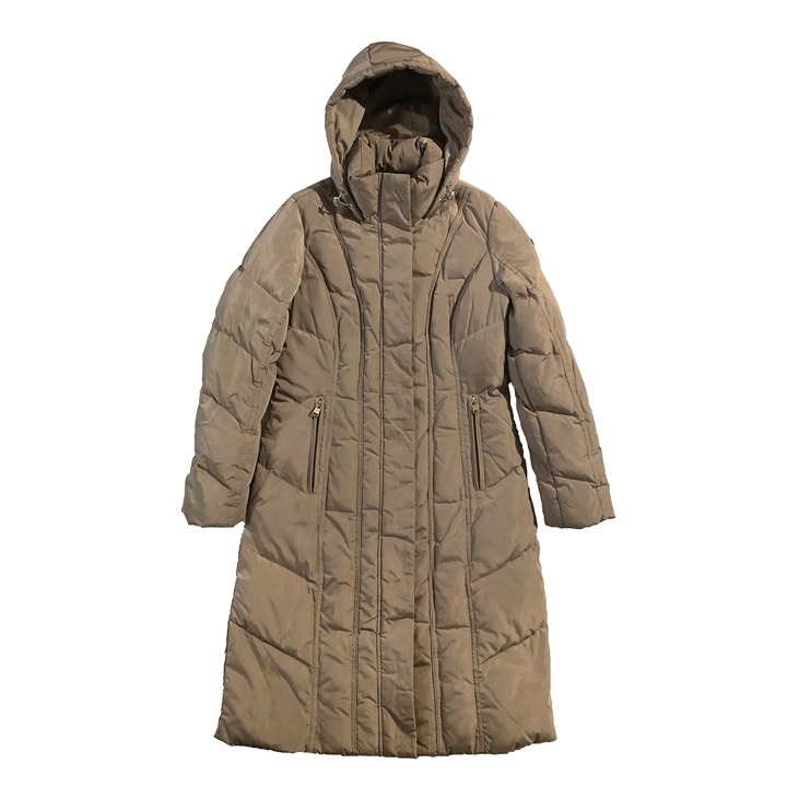 Calvin Klein Womens Size XS Beige Quilted Hooded Coat