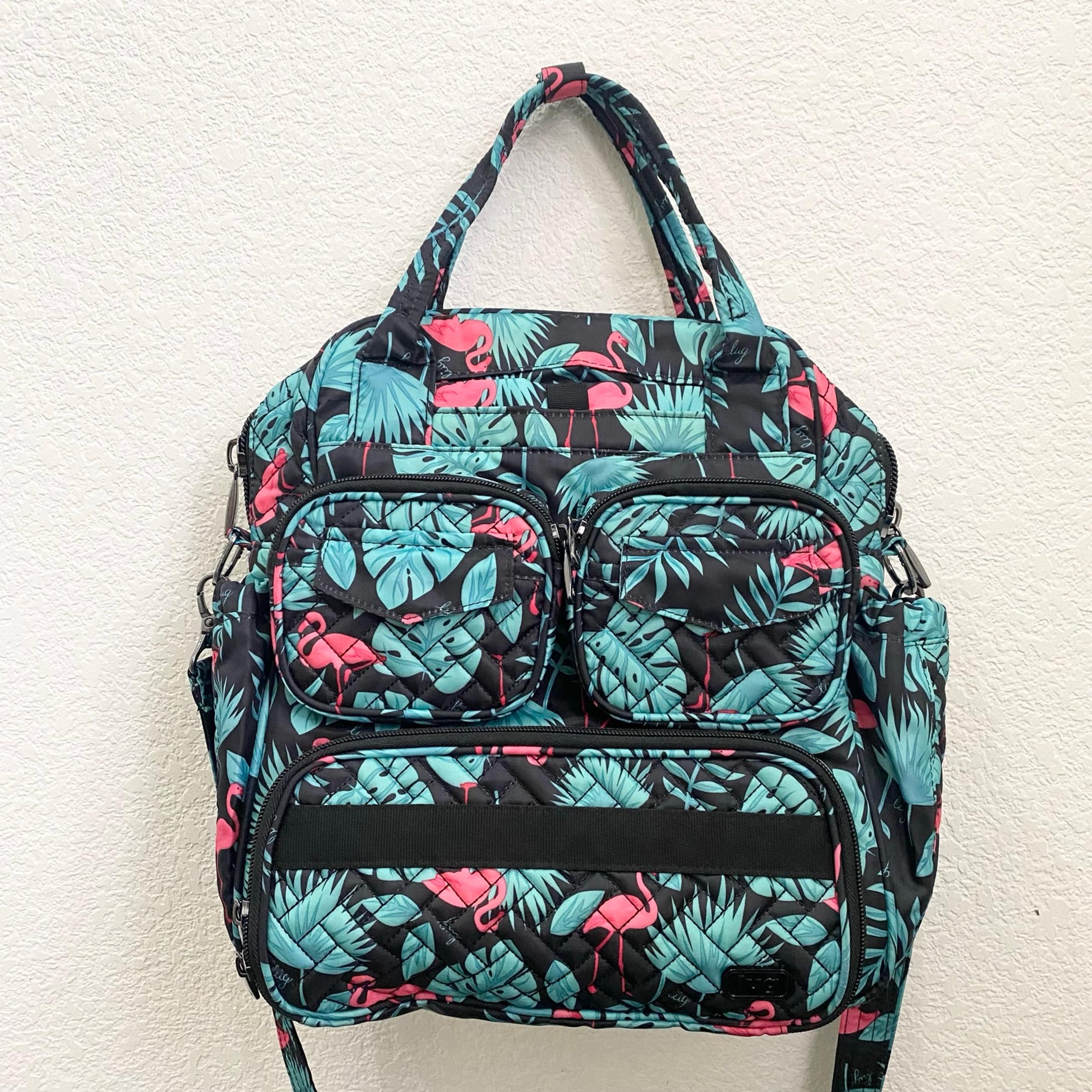 LUG Mini Puddle Jumper Flamingo Tropical Travel Bag Weekender Carry-On Purse Bag