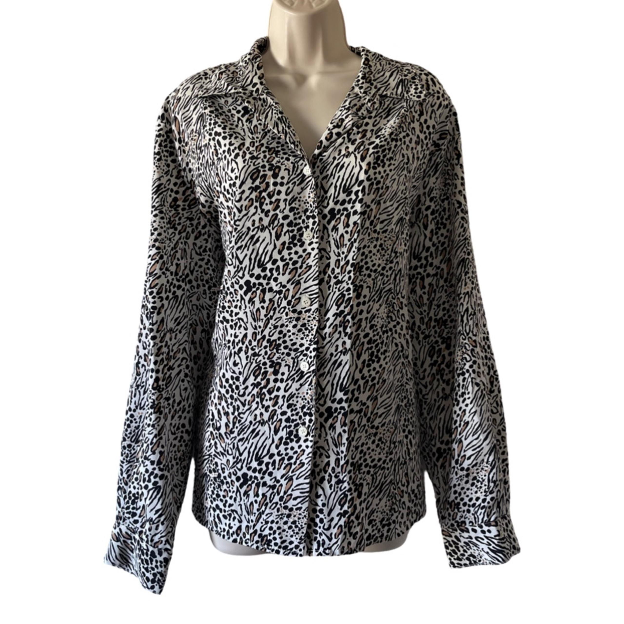 Karen Scott animal print button down