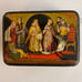 Vintage Russian Hand-Painted Lacquered Small Wooden Box Signed Fedoskino