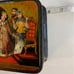Vintage Russian Hand-Painted Lacquered Small Wooden Box Signed Fedoskino