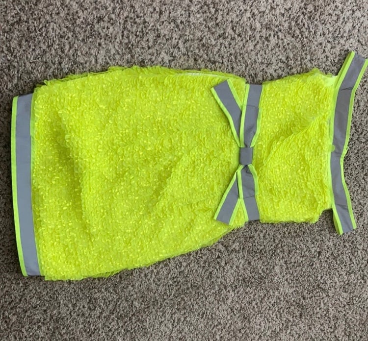 Neon yellow Moschino couture dress