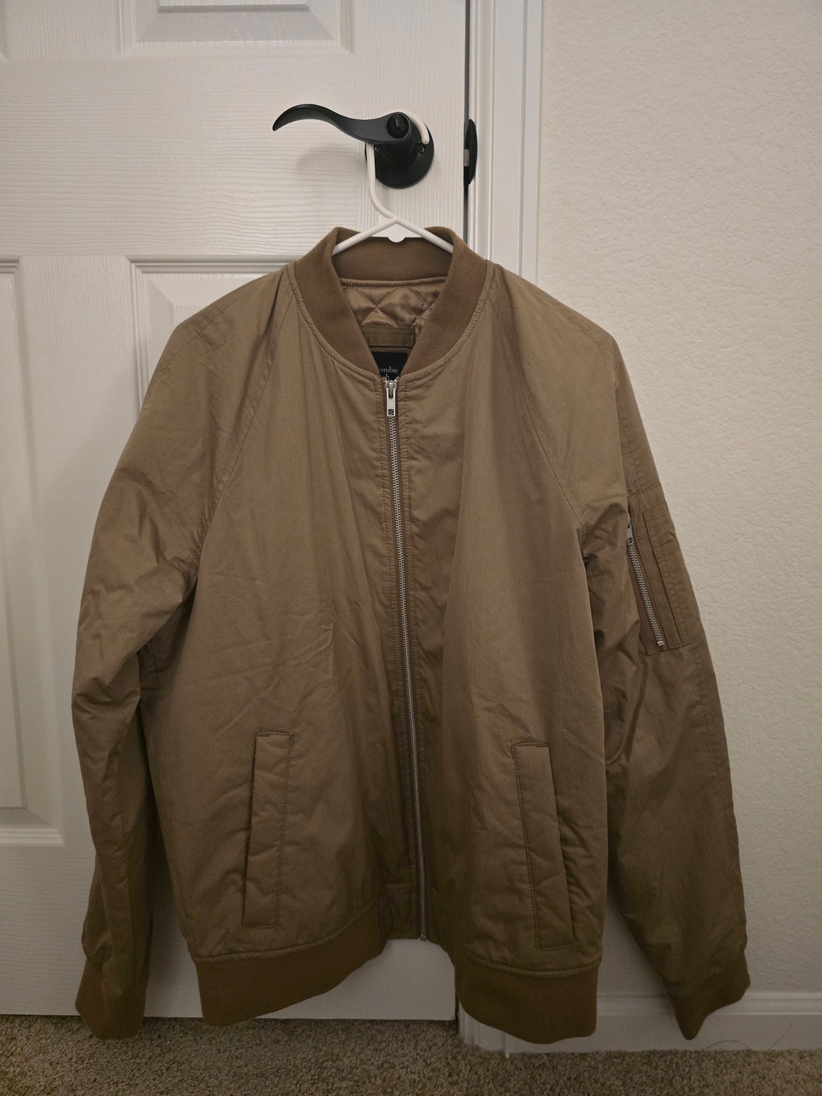 Abercrombie & Fitch Men's Workwear Bomber Jacket, Light Brown