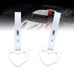 NEW 2PCS DEVIL LOVE HEART WHITE JDM TSURIKAWA RING White Handle Strap Drift