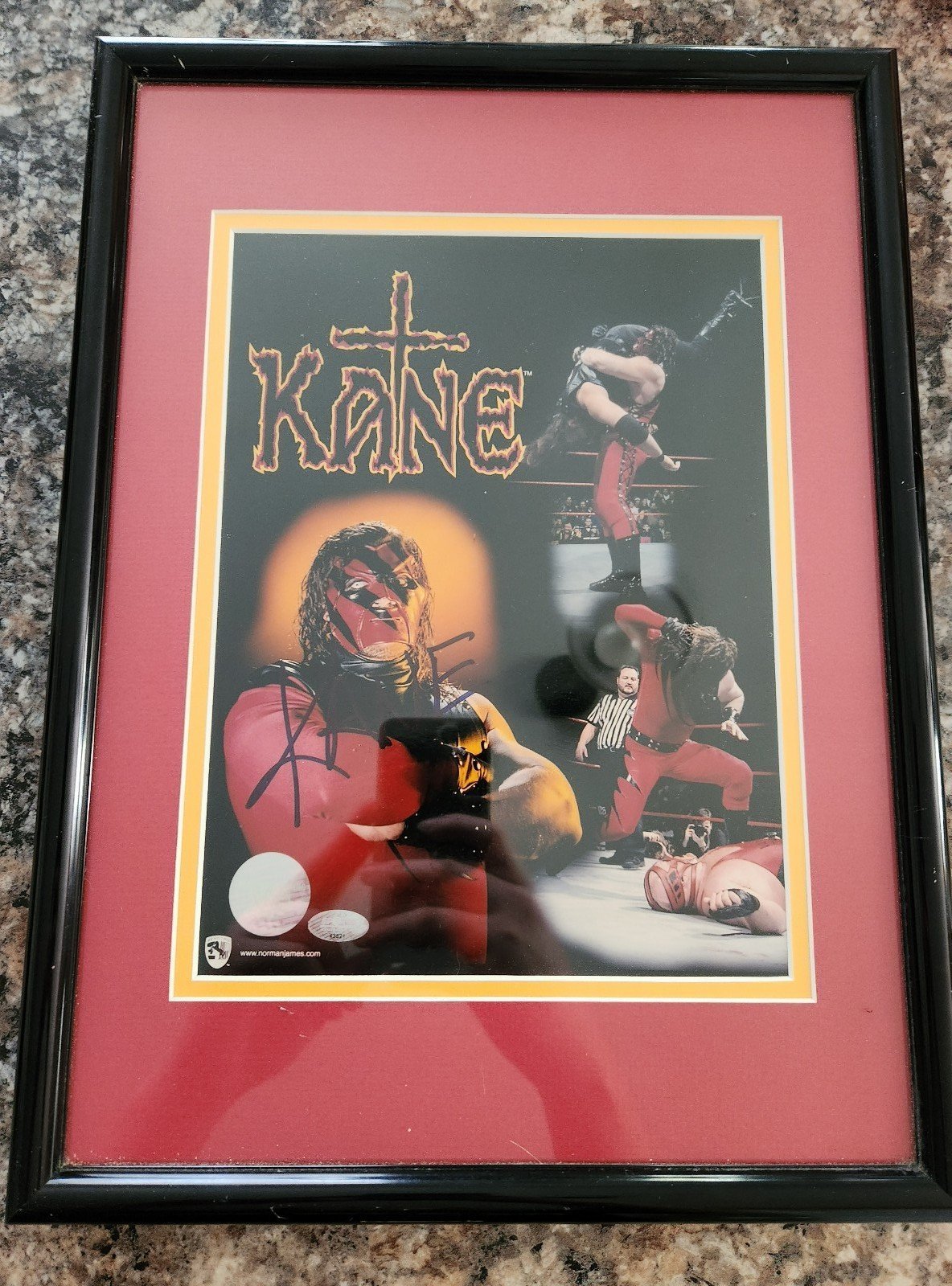 WWE Kane Framed Kane autograph