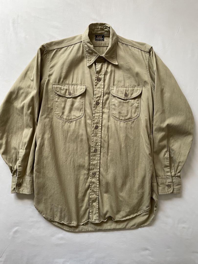 50s-60s Vintage Lee Chaetopa Twill Shirt with Union Ticket