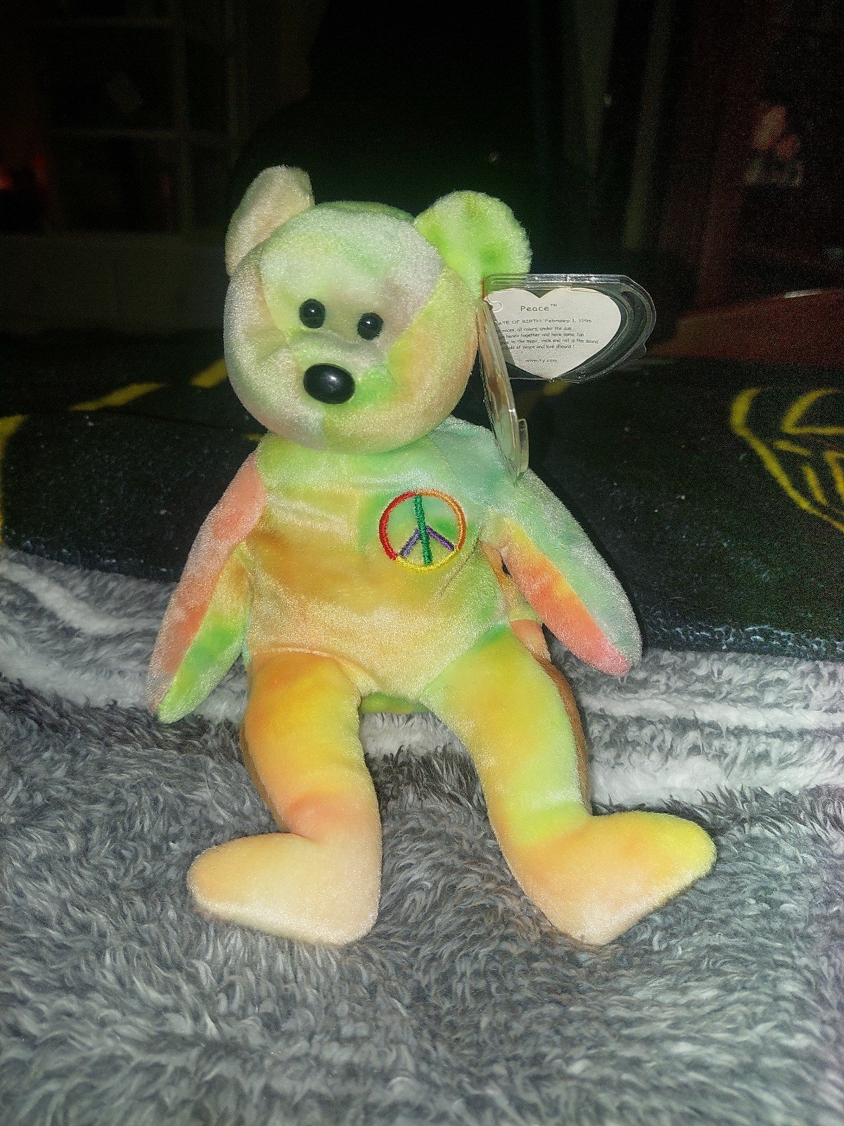 Ty Beanie Babies Peace The Bear