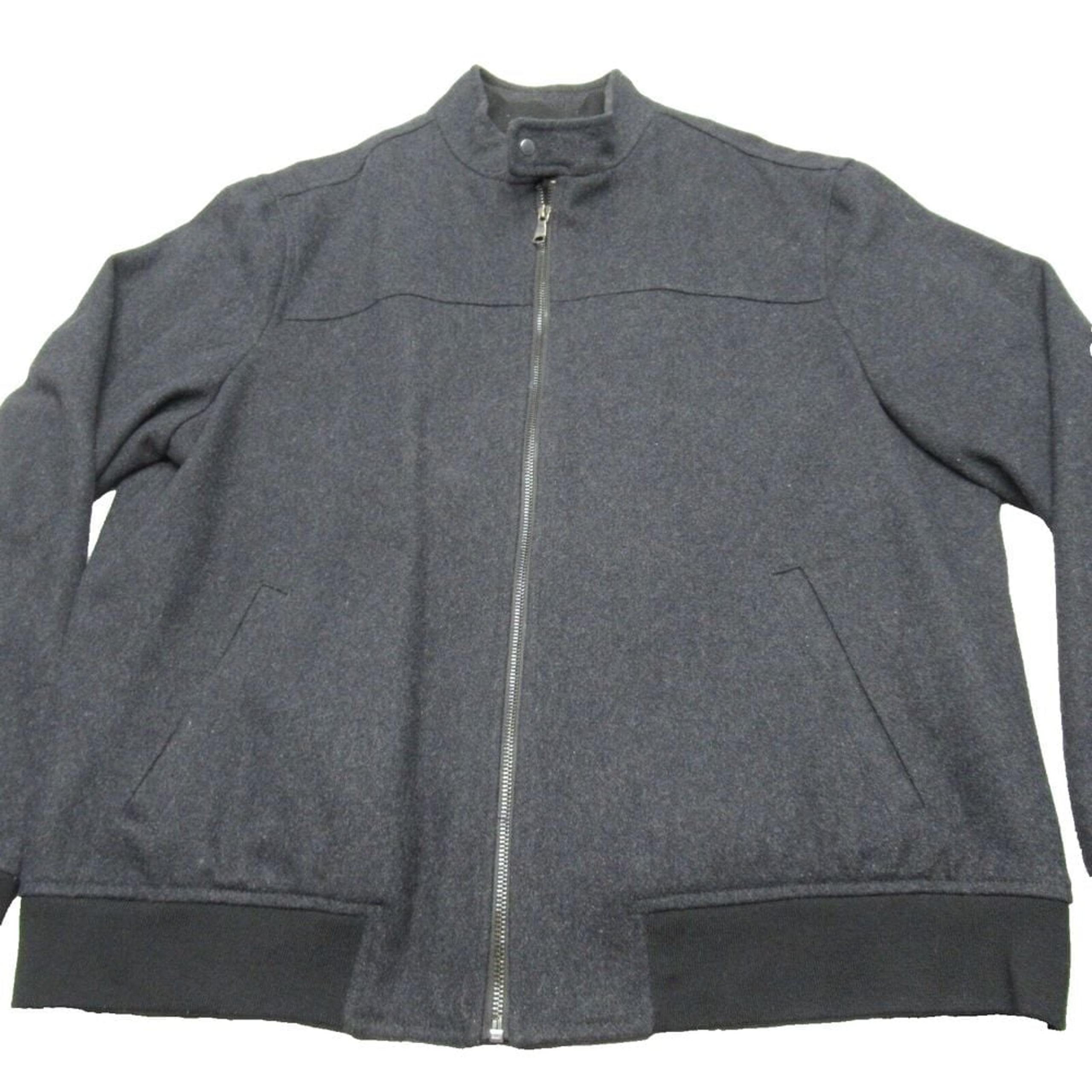 Banana Republic Wool Blend Jacket Mens XL Black Pockets Mock Neck Full Zip NEW