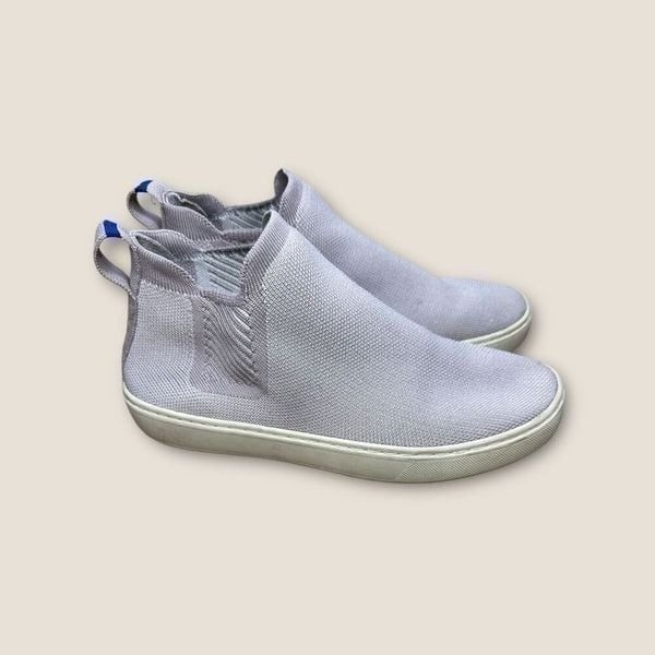 Rothy's The Chelsea Women's Size 6.5 Slip On Ankle Boots Lilac Gray Knit